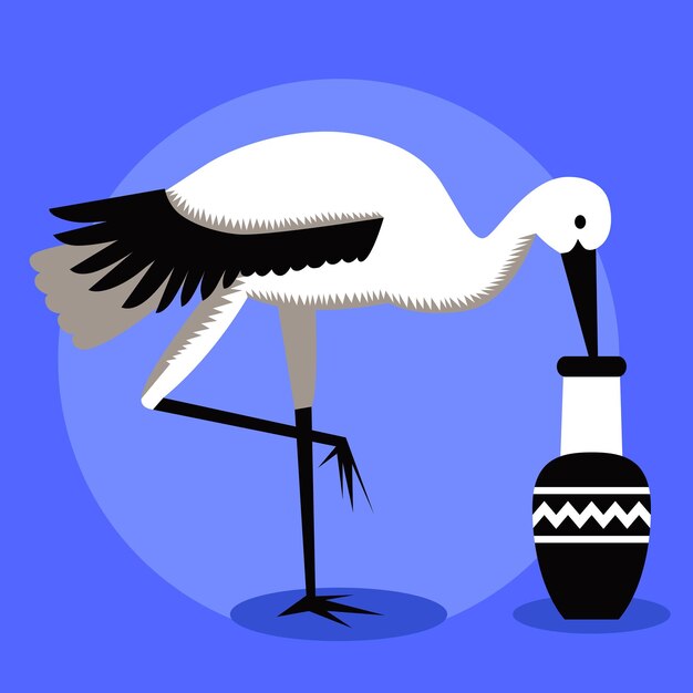 Bocian Praca Plastyczna Szablon dla Kreatywnych Dzieci